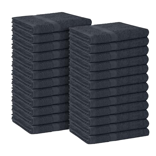 Avalon Towels Salon Towel - Grey Hand Towels Bulk Pack of 24 - 100% Cotton Absorbent Spa, Facial & Gym Towel for Working Out - 16x27 Inches (Not Bleach Proof) - color: Grey, size: 16x27 Inch (Pack of 24)