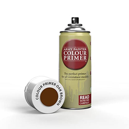 The Army Painter, Colour Primer Oak Brown, 400 ml acrylic spray | Spray Paint Basecoat for Miniature Model Undercoat Priming, Plastic Wargames, DnD & Warhammer - color: Oak Brown