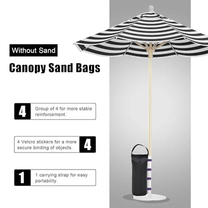 145 LBS Canopy Weights Sand Bags, 4-Pack Sand Bags for Weight Outdoor Advertising Tent Sunshade Fixed Windproof Pop up Canopy Tent Weights (Black-Purple Straps) - color: Black-purple straps