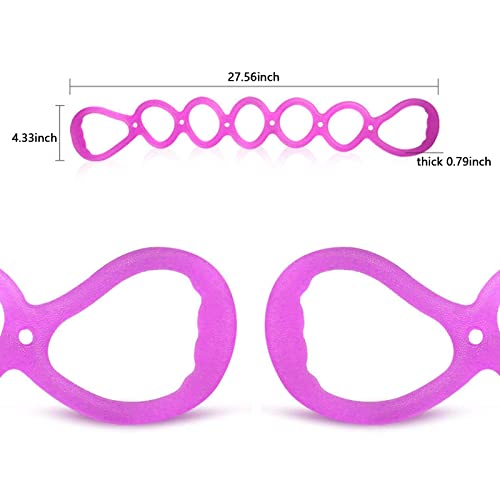 7 Ring Stretch Resistance Exercise Band, BetterJonny Workout Bands Yoga Stretching，Foot, Leg and Arm Exerciser for Home or Fitness Center Workout Walking Exercise - color: Purple