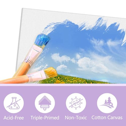 ESRICH Canvas for Painting, 32 Pack Multi-Size Canvas Boards for Painting 8pcs of Each 4x4, 5x5, 5x7, 8x10 Blank Canvases-Cotton Primed Painting Canvas Panels for Adult & Kids for Acrylic Oil Paint - size: 32 pack（4x4 5x5 5x7 8x10)