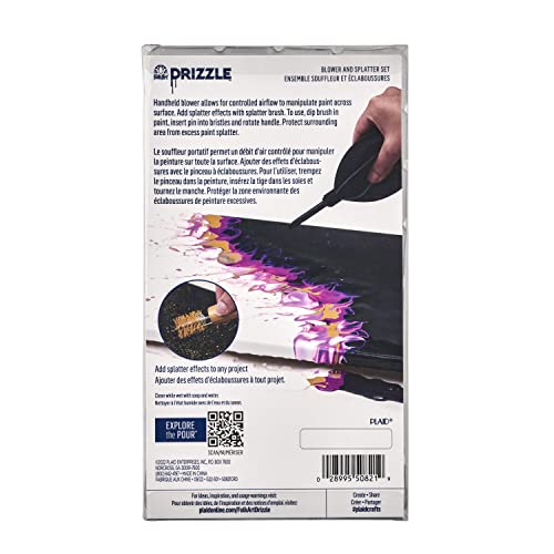FolkArt Drizzle Blower and Splatter Set, Durable Tools Perfect for DIY Paint Pouring Arts and Crafts Projects, 50821 - style: Blower and Splatter Set