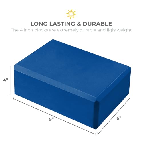 Bulk 4in Foam Yoga Blocks, 6 Pack - color: Blue
