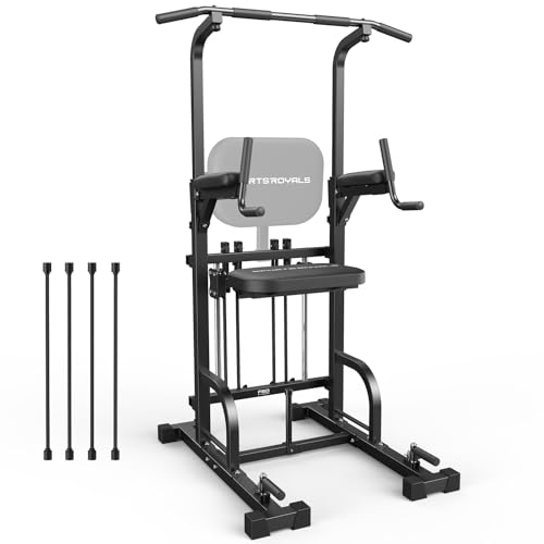 Heavy Duty Power Tower, Light Commercial Grade Steel Frame, 800 LBS Weight Capacity, Multi-Function Pull Up Bar & Dip Station with Crunch Leg Raise, Home Gym Gear for Back and Core Workout - color: Black-02