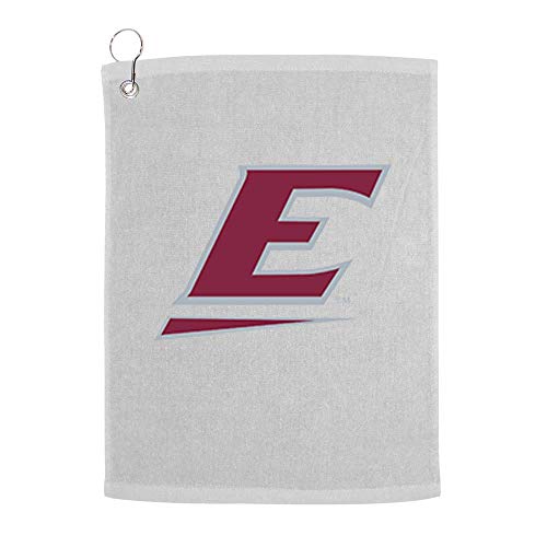 Sport Your Gear Eastern Kentucky Colonels Golf Bag Towel - Officially Licensed - Athletic Logo - Ultra-Absorbent, Grommet Attachment, Keeps Clubs & Hands Dry - color: Eku White