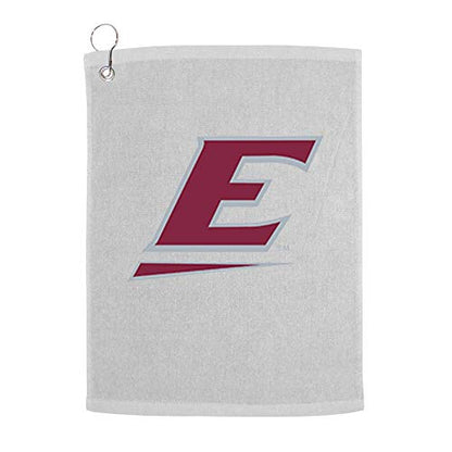Sport Your Gear Eastern Kentucky Colonels Golf Bag Towel - Officially Licensed - Athletic Logo - Ultra-Absorbent, Grommet Attachment, Keeps Clubs & Hands Dry - color: Eku White