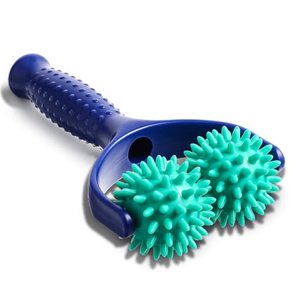 Spiky Massage Balls Rollers with Dual Ball Design, Manual Massage Stick - color: Green