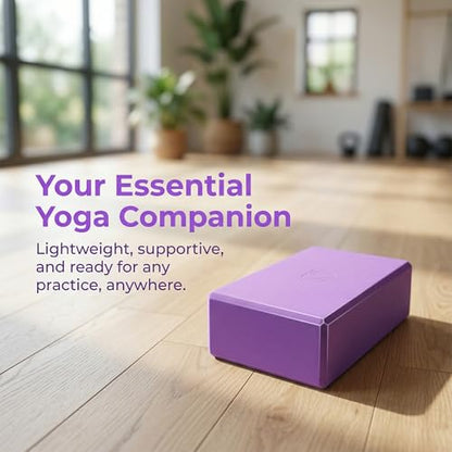 Toyvian Yoga Bricks High Density Eva Block Non-Slip Lightweight Pilates Fitness Gym Workout Stretching Aid 8.97X5.98X2.99 Inch Purple