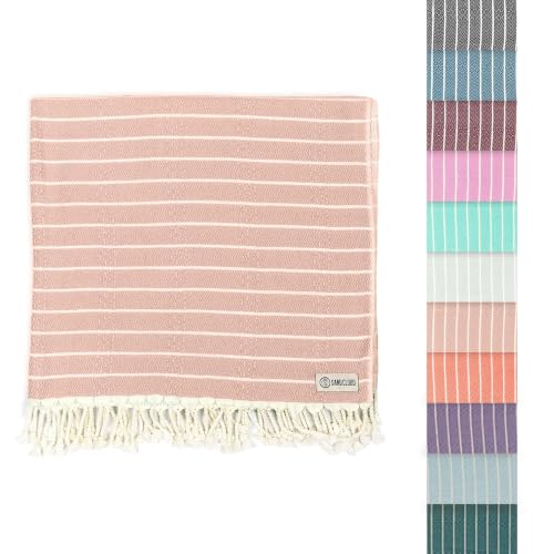 Sand Cloud Turkish Beach Towel - Sand Resistant & Quick Dry Towel | 100% Certified Organic Turkish Towel - Bath Towel or Beach Blanket for Picnic - As Seen on Shark Tank - Gocek (Beige) - color: Beige, size: 37x69