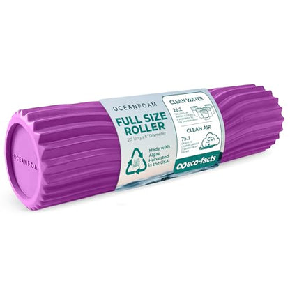 Oceanfoam Tidal Roller - Magenta - Muscle Massage Foam Roller for Back Pain & Stretching - Firm and Ergonomic Wide Wave Textured - Yoga, Athletics, & Wellness - Full Size, 20" x 5" - color: Magenta