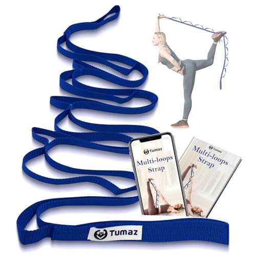 Tumaz Stretching Strap, 10-Loop Non-Elastic Yoga Strap