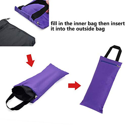 TOPTIE 2 Pack Yoga Sandbag Unfilled Weighted Bag for Fitness Yoga Bolster - color: Black