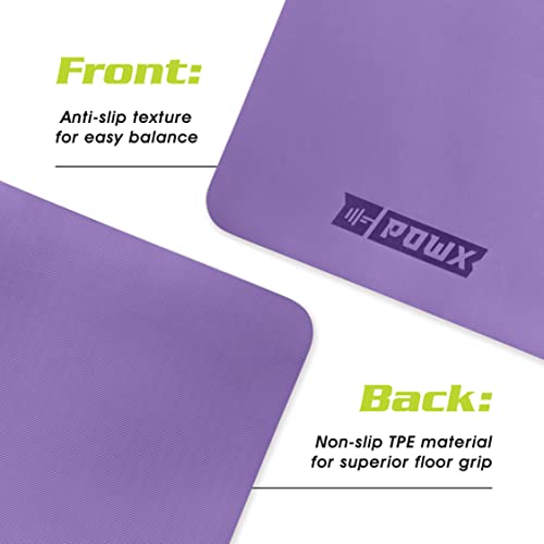Extra Thick Yoga Mat for Women – TPE 10 mm-Thick Non-Slip Yoga Mat & Nylon Mat Strap – Men’s Fitness & Workout Mats for Home Gym – 26 x 74 In. Indoor-Outdoor Meditation & Exercise Mats by PowX