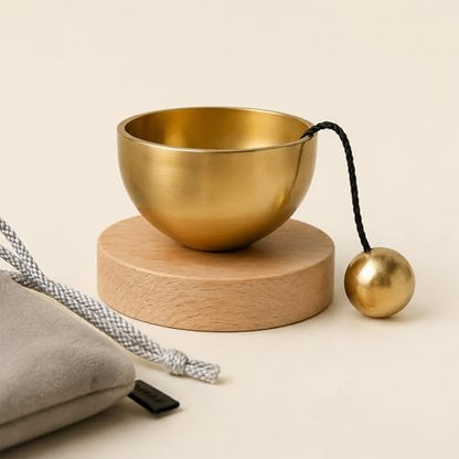 Mini Singing Bowl Set,Portable Brass Meditation Sound Bowl for Yoga | Chakra Healing,Stress Relief & Mindfulness,Self Regulation Tools,Handheld Singing Bowl,Unique Spiritual Gift
