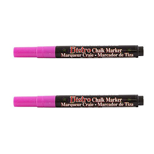 JAM PAPER Dustless Erasable Chalk Markers - Fine Point Liquid Chalk Marker - Hot Pink - 2/Pack - color: Hot Pink