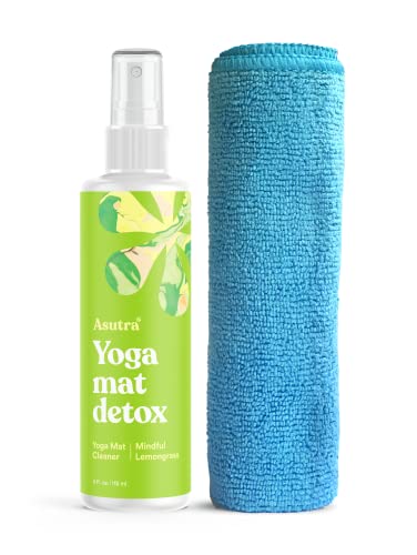 ASUTRA Yoga Mat Cleaner Spray (Mindful Lemongrass), 4 fl oz