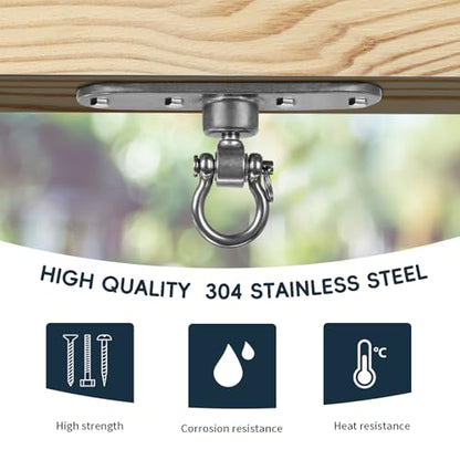 Heavy Duty Stainless Swing Hanger with Smooth Swing Bearings 180°+360°, 1500 lb Capacity for Indoor Outdoor Playground Yoga Hammock Chair Sandbag Porch Swing Bag - size: size1