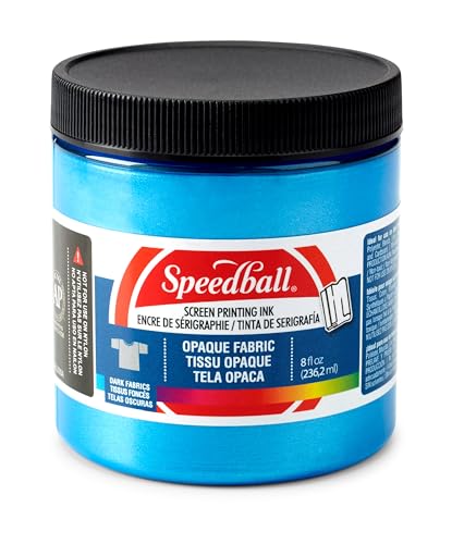 Speedball 004802 Opaque Fabric Screen Printing Ink, 8 fl. oz., Blue Topaz