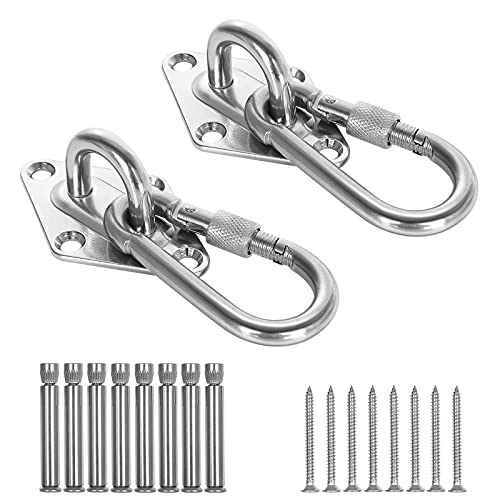 ABuff 1100 lb Heavy Duty Hammocks Hooks, 2 Pcs M8 Yoga & Brazilian Hammock Hanging Kit for Hammock Stands, Ceiling Hook for Hammocks Hanging Kit, Swing Hanging, Wall/Ceiling Mount, Indoor & Outdoor