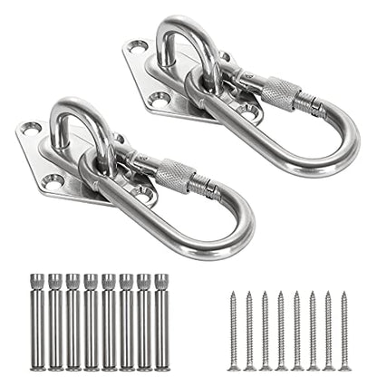 ABuff 1100 lb Heavy Duty Hammocks Hooks, 2 Pcs M8 Yoga & Brazilian Hammock Hanging Kit for Hammock Stands, Ceiling Hook for Hammocks Hanging Kit, Swing Hanging, Wall/Ceiling Mount, Indoor & Outdoor