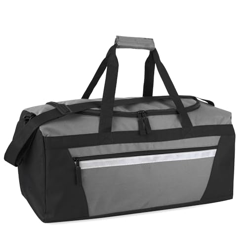 40 Liter, 22 Inch Reflective Duffle Bag with Shoulder Strap for Men, Women, Travel - color: Grey