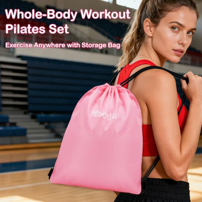 Hoedia Pilates Kit for Women, Pilates Equipment Ring and Ball Set - color: Pink