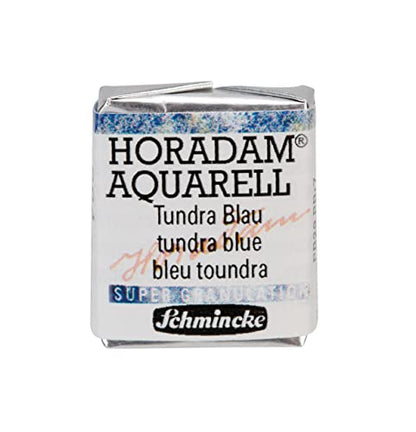 Schmincke - HORADAM® AQUARELL, Super Granulation, 14 953 044 Deep Sea Blue, 1/2 Pans, Very Strong granulating Colors, Finest, Super granulating Watercolors - color: 953 deep sea blue
