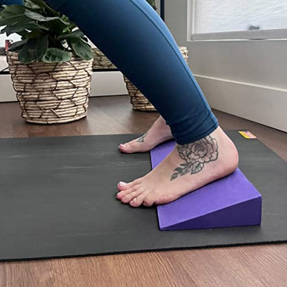 Hugger Mugger Yoga Wedge - Gentle Lift for Sensitive Wrists, Durable and Stable, Supports Joints, Great for Downward Dog - color: Purple