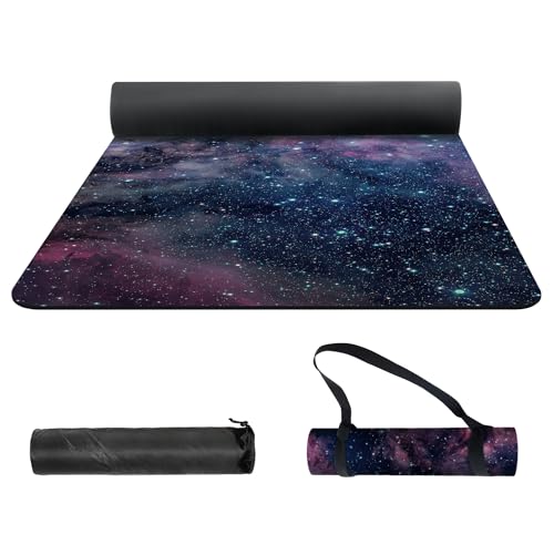 nuveti Yoga Mat Print Extra Thick TPE Non Slip Fitness Exercise Mat with Carrying Bag,72"x24" Extra Thick 6MM Exercise & Workout Mat for Yoga, Pilates Fitness and Floor Exercises - color: CanRuoFanXing