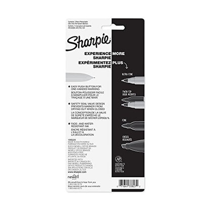 Sharpie Retractable Permanent Markers, Ultra Fine Point, Black, 3 Count - size: 1 Count (Pack of 18)