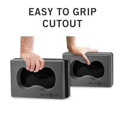Microdry Sure-Grip Yoga Blocks Collection - color: Grey/Black