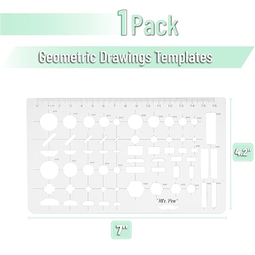 Mr. Pen- Geometric Drawing Template, Plastic Template, Shape Stencils | Geometric Stencils - style: 1 pcs