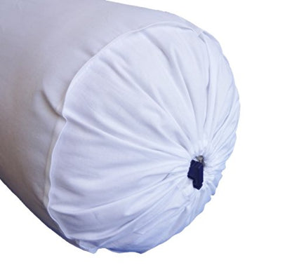 Saffron HANDICRAFTS Cotton 240TC - Bolster Cover Full Round Removable Cover for Neck Roll, Leg Rest,Yoga Practice, Meditation, Bed Sofa Couch (White, 6"x16" (15 cm x 40 cm)) - color: White, size: 6" x 16"