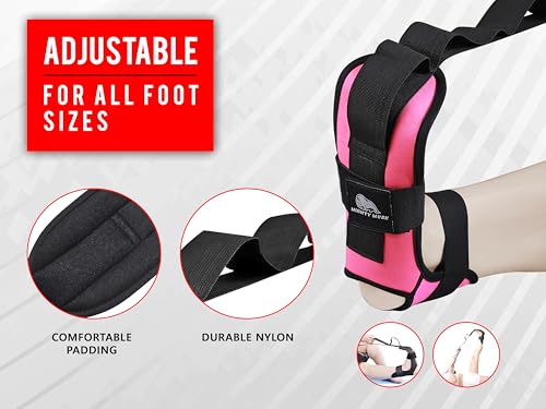 Foot and calf stretcher for planter fasciitis, Heel Spurs, Foot Drop, Achilles Tendinitis, Hamstring Strains, and Calf Muscle Stretching - color: Pink