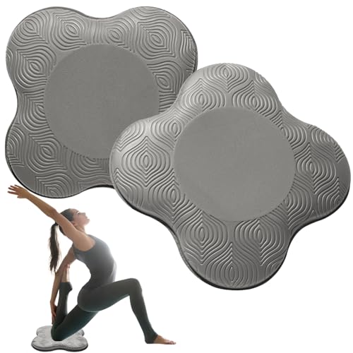 2 Pack Yoga Knee Pads Mat Set - Extra Thick Foam Kneeling Pad Cushion for Knees, Elbows, Wrists, Head - Yoga Essentials for Women Men, Non-Slip Pilates, Meditation, Floor Workouts - color: grey