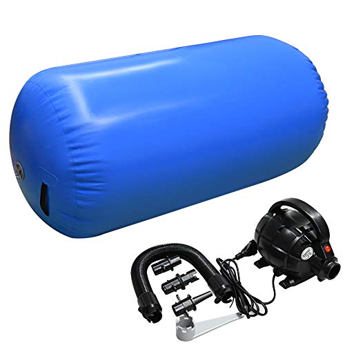 GLANT Air Mat Tumble Track AirSpot - Gymnastics Training Springboard - Round Inflatable Springboard - color: Air Roller-Royal Blue（WIth Pump）, size: (Diam)29.5in*（H）47.3in