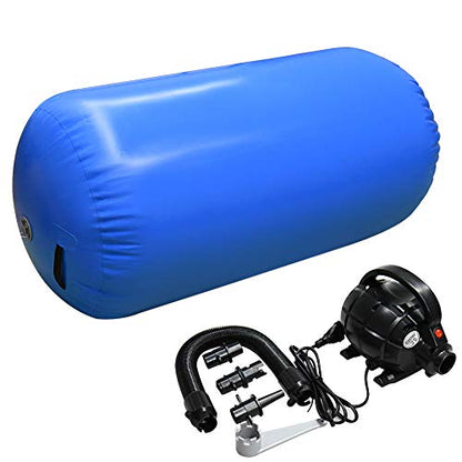 GLANT Air Mat Tumble Track AirSpot - Gymnastics Training Springboard - Round Inflatable Springboard - color: Air Roller-Royal Blue（WIth Pump）, size: (Diam)29.5in*（H）47.3in