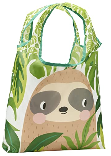 O-WITZ Reusable Grocery Bags | Vibrant Tote Bag For Groceries, Gym, Beach Gear, Toys & More | Washable Design With Large Handles For Maximum Convenience | Folds Into A Small Pouch, Sloth Green - color: Sloth Green