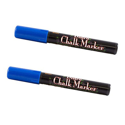 JAM PAPER Dustless Erasable Chalk Markers - Broad Point Liquid Chalk Marker - Blue - 2/Pack - color: Blue
