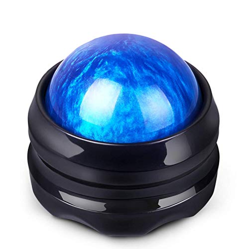 Solacium Manual Massage Roller Ball - Massager and Therapy Tool for Sore Muscles, Shoulders, Arms, Neck, Back, Feet, Body, Deep Tissue, Stiffness, Joint Pain, Stress Relief - color: Blue
