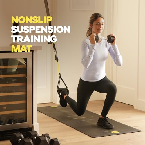 TRX Suspension Training Mat - Non-Slip Gym Mat, Black, 72" x 24"