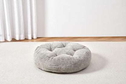 Floor Cushion Pillow, Portable Large - color: Round, Gray