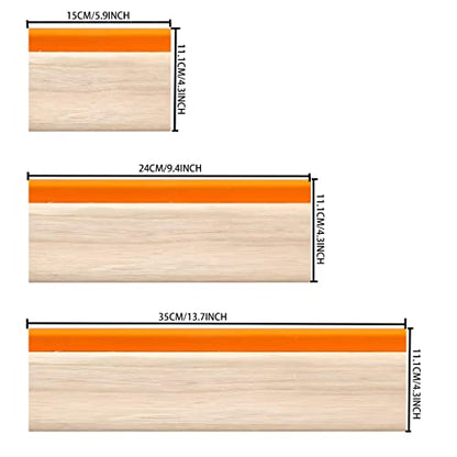 Silk Stencil Screen Printing Squeegee, 3 Size 5.9 inch/9.4 inch/13.7 inch Water Squeegee, 75 Durometer Wooden Ink Scraper for Screen Printing