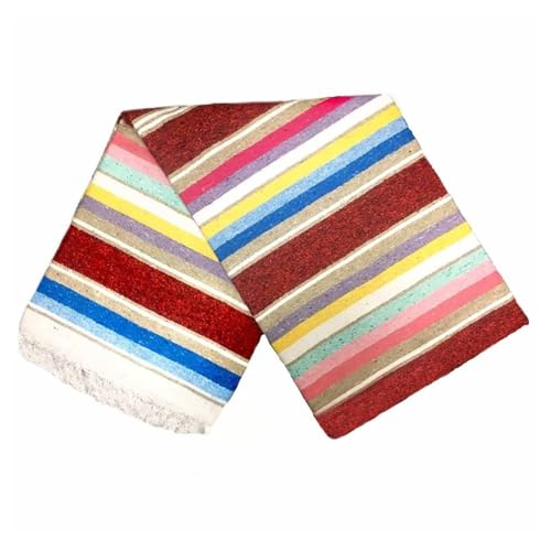 Open Road Goods Authentic Mexican Serape Blanket – 100% Cotton Falsa Throw - Multi-Color Handmade Blanket/Classic Striped Falsa Beach Blanket (Red/Rust) - color: Red/Rust
