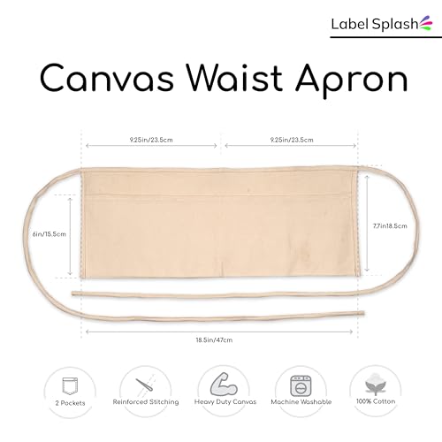 2 Pocket Canvas Work Waist Nail Apron Belt Washable Tool Utility Gardening Woodworkers Roofers Artists & Crafts - color: Canvas 4 Pack