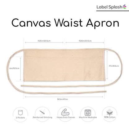 2 Pocket Canvas Work Waist Nail Apron Belt Washable Tool Utility Gardening Woodworkers Roofers Artists & Crafts - color: Canvas 4 Pack