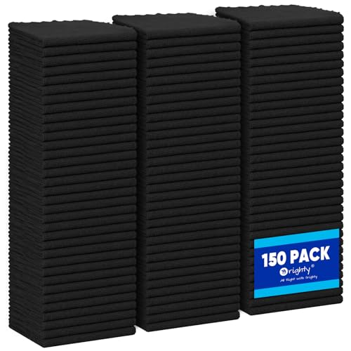 Orighty Microfiber Cleaning Cloth Bulk, 150 Pack Shop Towels 12x12in, Black - color: Black, size: 150 Pack