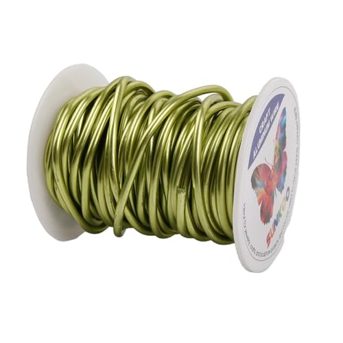Aluminum Craft Wire,8 Gauge (3mm) Fluorescent Green Bendable Wire,32 Feet Continuous Roll for Jewelry Making,Sculpting,Floral & Armature Projects - size: 8 Gauge 32FT, style: Fluorescent Green