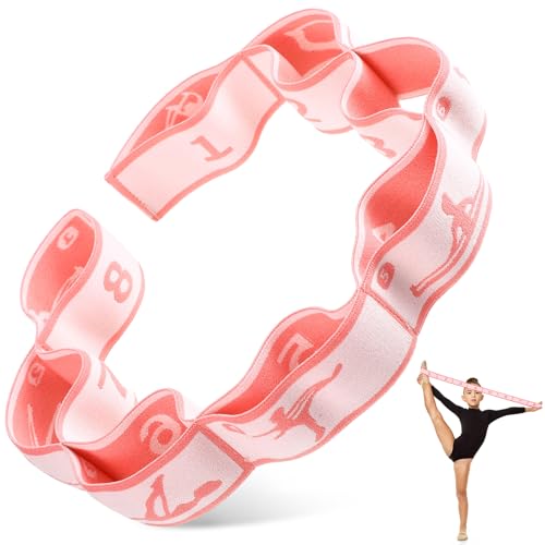 Stretch Strap for Kids Elastic Gymnastic Stretching Ballet Dance Band with 8 Loops Adjustable Exercise Training Resistance Strap for Children Stuff Pilates Latin Yoga Equipment - color: Pink