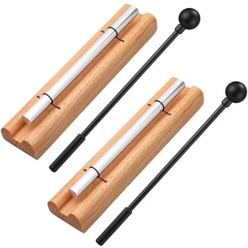 Hand Chimes for Classroom Meditation Set,Single Tone,Black | Meditation Bell with Wood Mallet for Yoga Prayer, Classroom Management Attention Signal, Natural Wood Metal Resonance - color: Black
